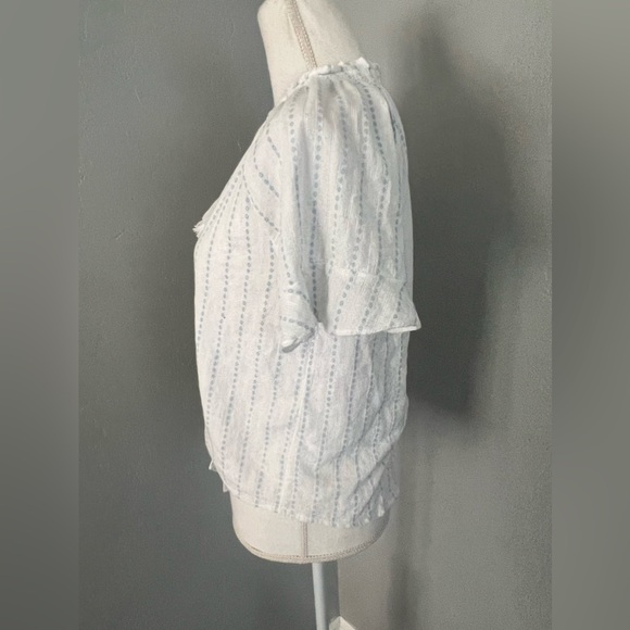 Paige White + Blue Embroidered Tie size S - Picture 3 of 11